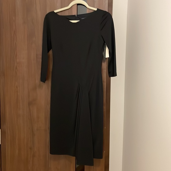 David Meister Black Drape Front Knit Dress - Picture 4 of 5